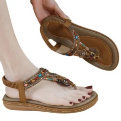 "Sparkle & Stroll" Flat Sandals - Walk free, shine bright - Your perfect blend of wanderlust and glamour.